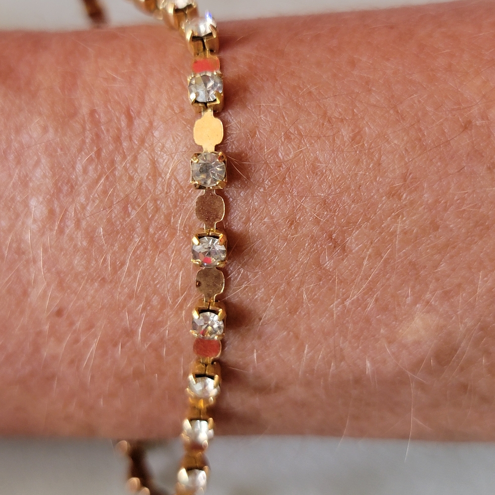 Vintage Avon Gold and Crystal Tennis Bracelet
